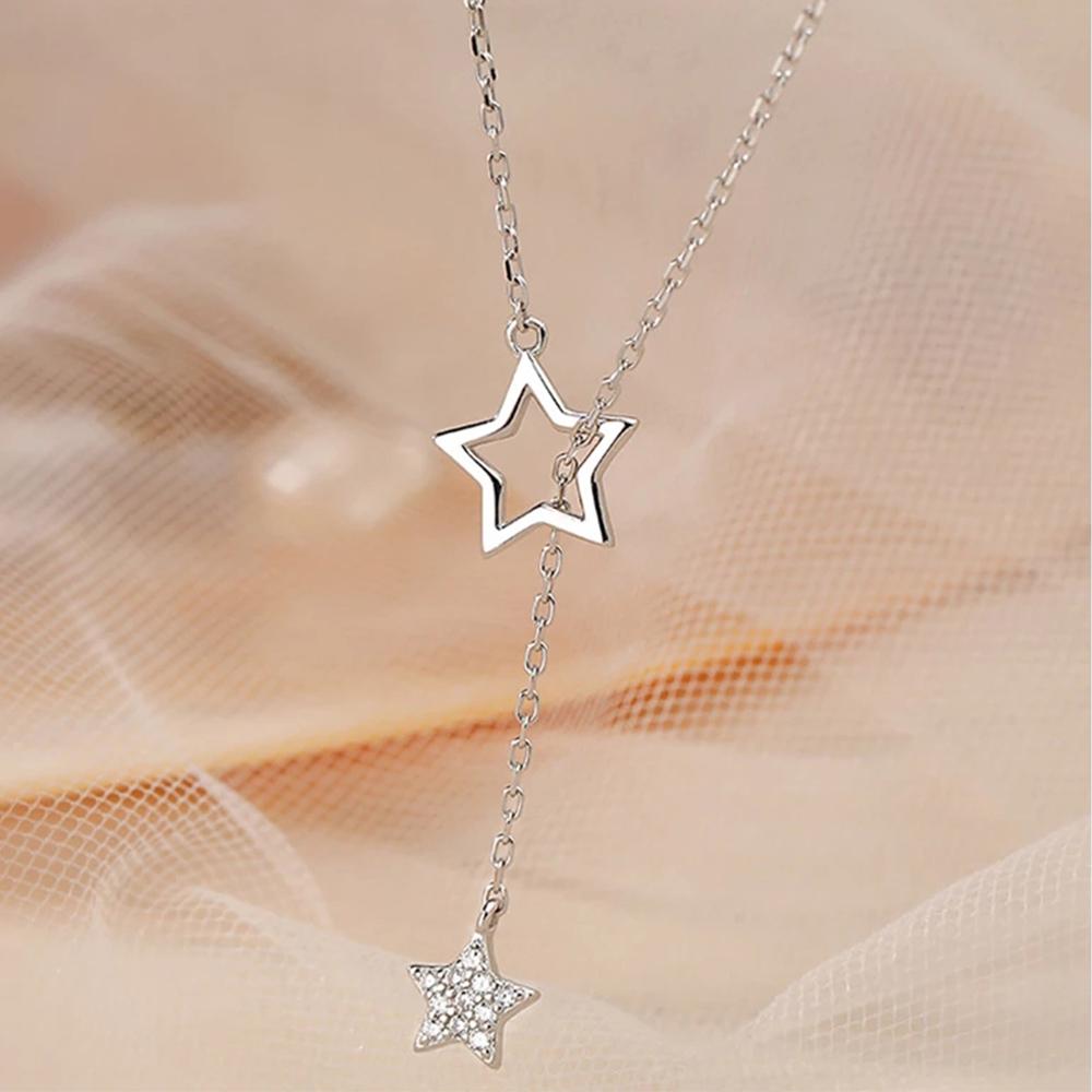 Female Fashion Temperament Charm Simple Star Necklace Chocker Clavicle Chain Star Pendant