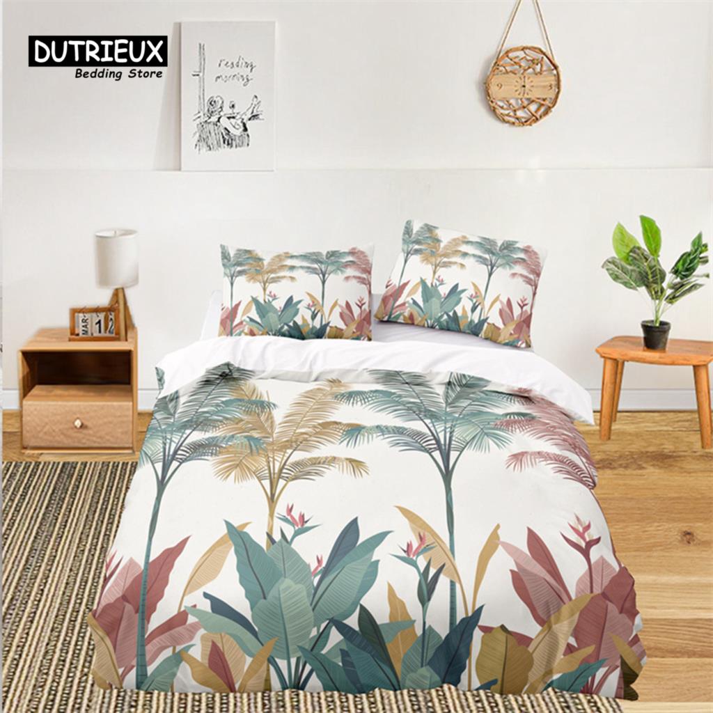 Мягкий цветочный комплект постельного белья для детей, девочек, взрослых, листьев, цветов, веток, пододеяльник, наволочки, декор для спальни