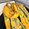 Luxury Brand Women Summer Silk Scarves Shawls Lady Wraps Soft Female Beach Yellow Stole Bandanna Foulard Muffler Scarf
