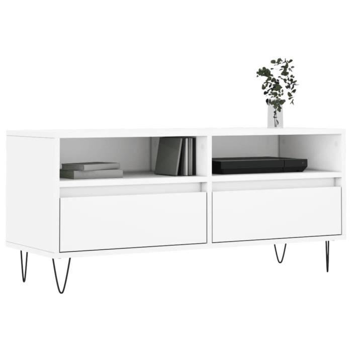 VidaXL TV Cabinet White 100x34.5x44.5 Cm Engineered Wood 831236