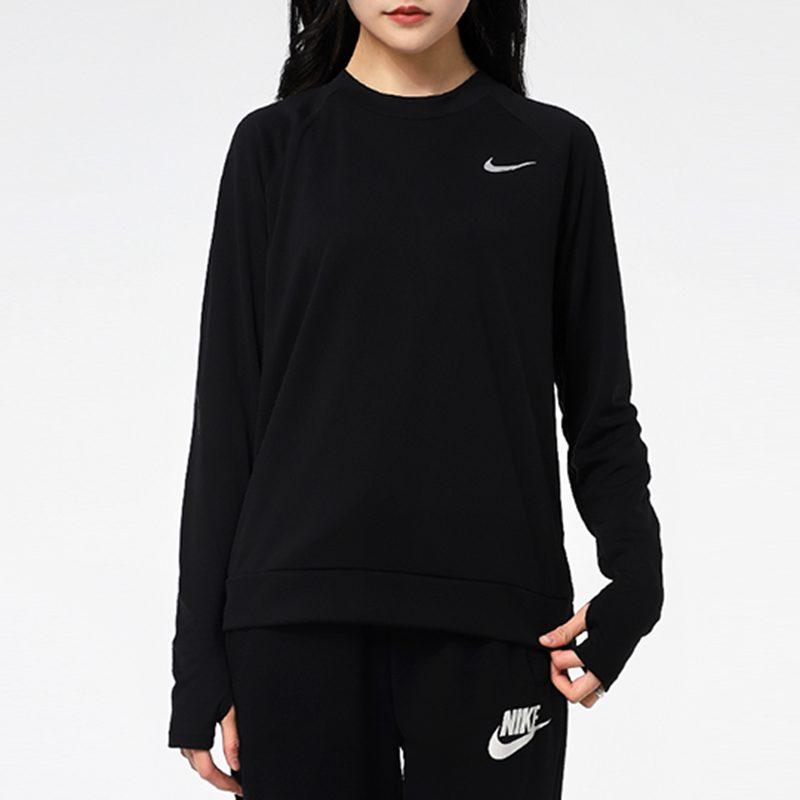 Nike Толстовки Женские Черные С Круглым Вырезом Умеренная Обычная CU3271-010