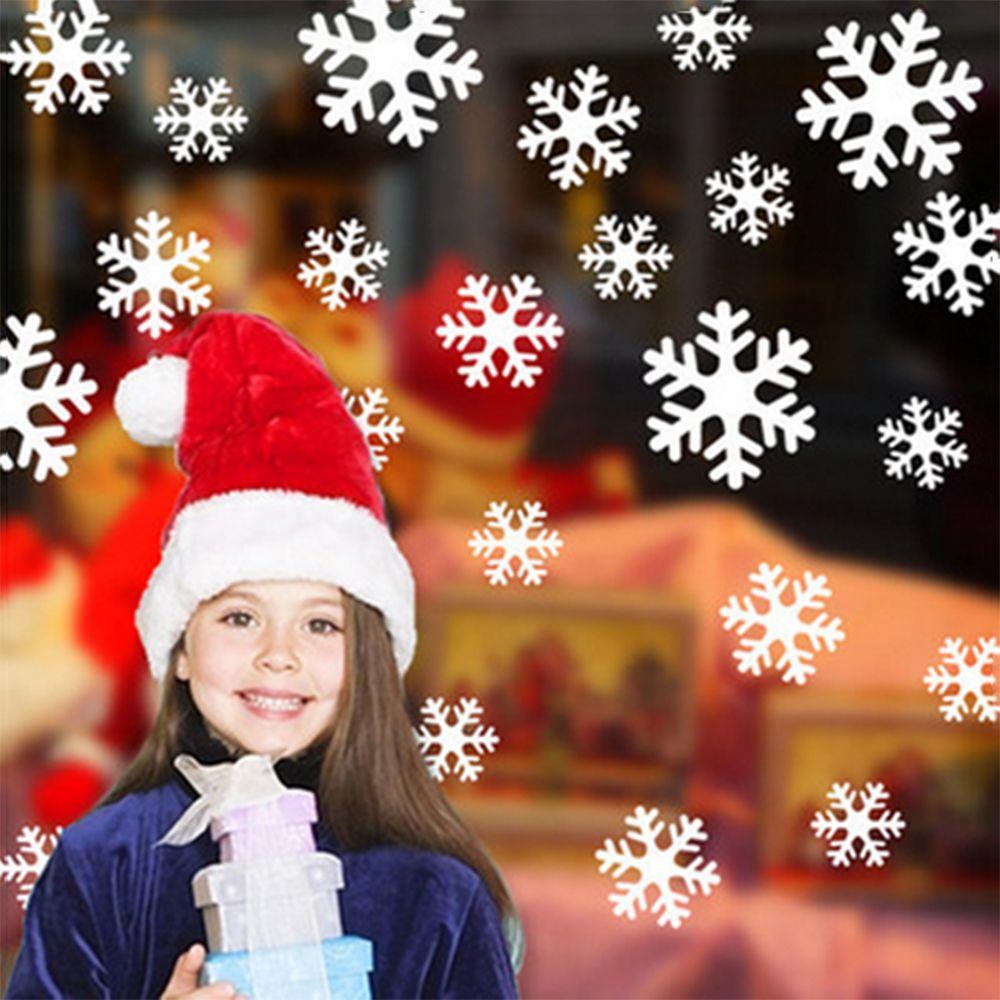 27PCS White Mural Gifts Xmas Decorations Snowflake Christmas Sticker Snow Decal Static