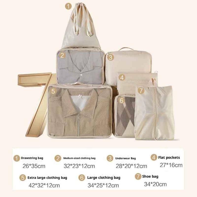 7 шт./набор Дорожный набор сумок для хранения Дорожная сумка для хранения одежды Сумки-органайзеры для багажа Косметичка Обувь Одежда Нижнее белье Сумка для сортировки