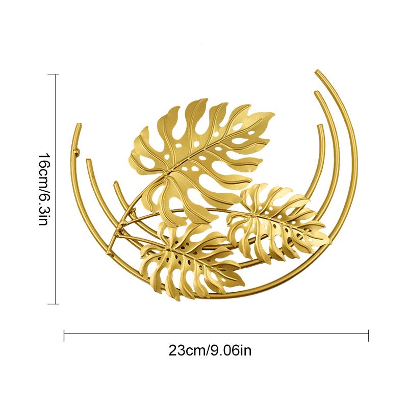 1pc Home Decoration Gold Iron Ginkgo Leaves Luxury Metal Leaf Irregular Wall Hanging Ornaments Palm Maple Pendant Monstera Leaf
