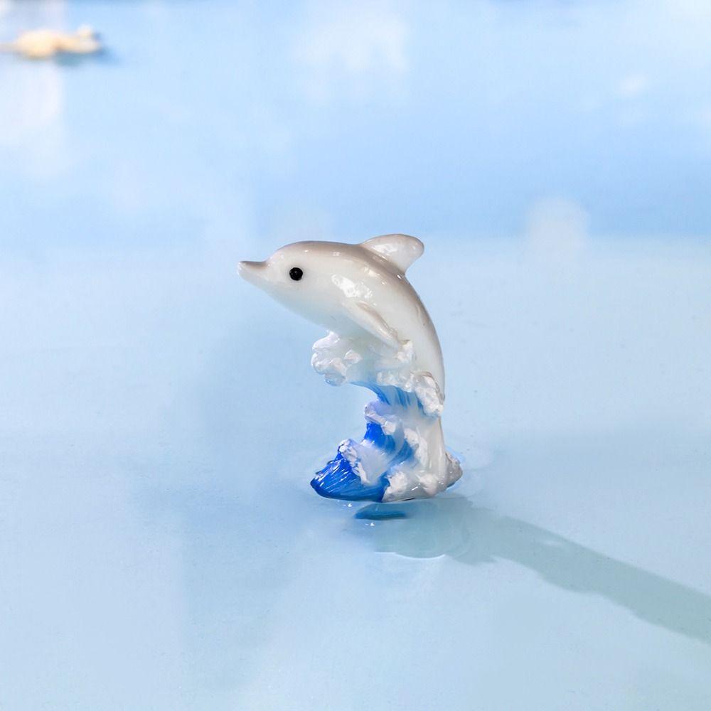 Cartoon Seven Color Dolphin Ocean Series Car Desktop Ornaments DIY Dolphins Micro Landscape Car