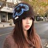 Jacquard wool hat women's winter versatile stacking hat warm and cold-proof ear protection bag head cold hat big head circumference knitted hat