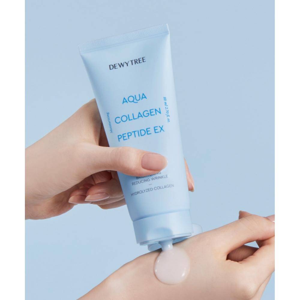 Dewytree Набор: Тонер с коллагеном и пептидами Aqua Collagen Peptide 300 мл + Крем 80 мл Бонус: Тонер 9 мл