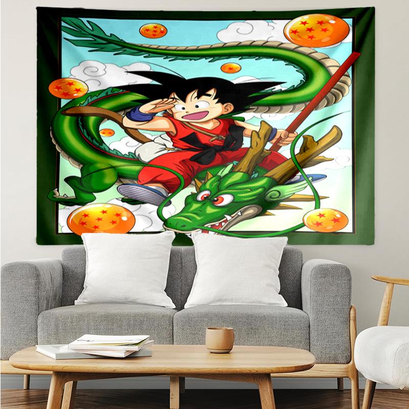 1PC Goku Anime K-pop music group Tapestry Accessories for Bedroom,Livingroom, dormitory Room Wall Decor Fan Birthday Gifts