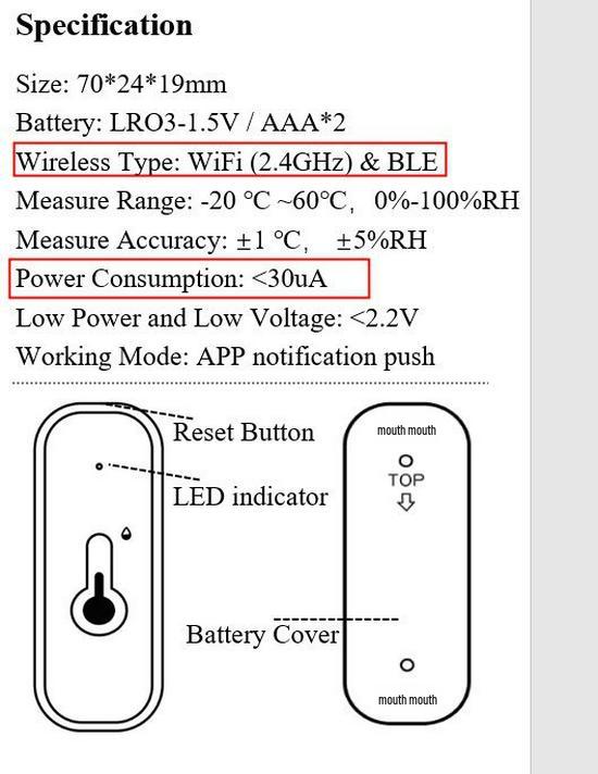 Умный WiFi-термометр и гигрометр Cozylife, совместимый с Alexa и Google Voice