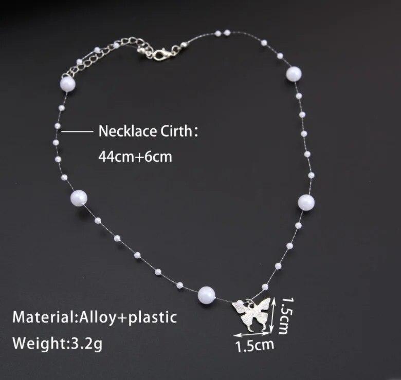 Модное ожерелье-цепочка с жемчугом и бабочкой, женское дизайнерское ожерелье для пожилых людей, индивидуальное ожерелье, модные вечерние ювелирные изделия, подарок