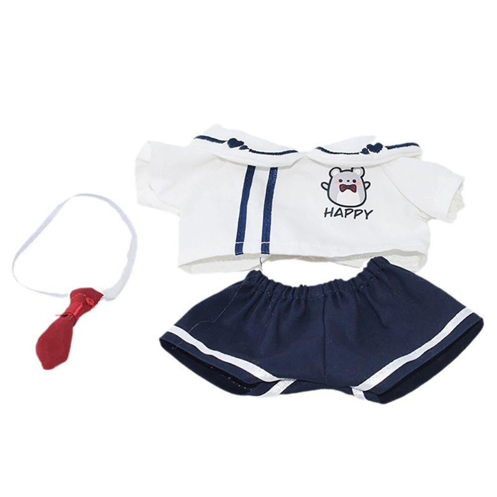 Одежда для куклы 10/20 см, белая и темно-синяя блузка, костюм с юбкой, подарочный комплект, рубашка, брюки, хлопковая мягкая кукла