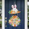 Cartoon Easter Welcome Sign Paper Bunny Egg Decor Easter Hanging Ornament  Party Decoration