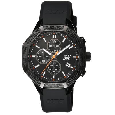 TIMEX UFC Кварцевые 10 АТМ Водонепроницаемые Минеральное Черный TW2V87200 Мужские часы, Устойчивые, Стекло, Циферблат, [Оригинал]