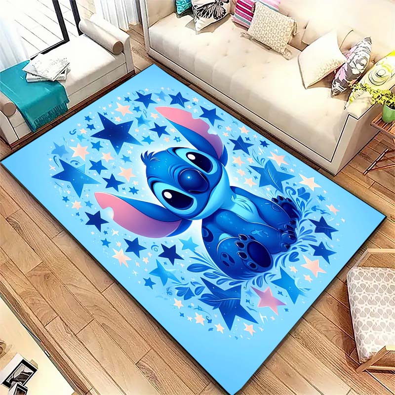Stitch cartoon pattern rug, digital printing technology, simple housewarming gift, handmade, non-slip decorative rug
