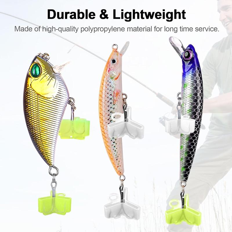 50Pcs/Lot Durable Protector Caps Fishing Out Hook Cover Safety Treble Fish Gear Lightweight Accessories with Slots Sleeves Tools