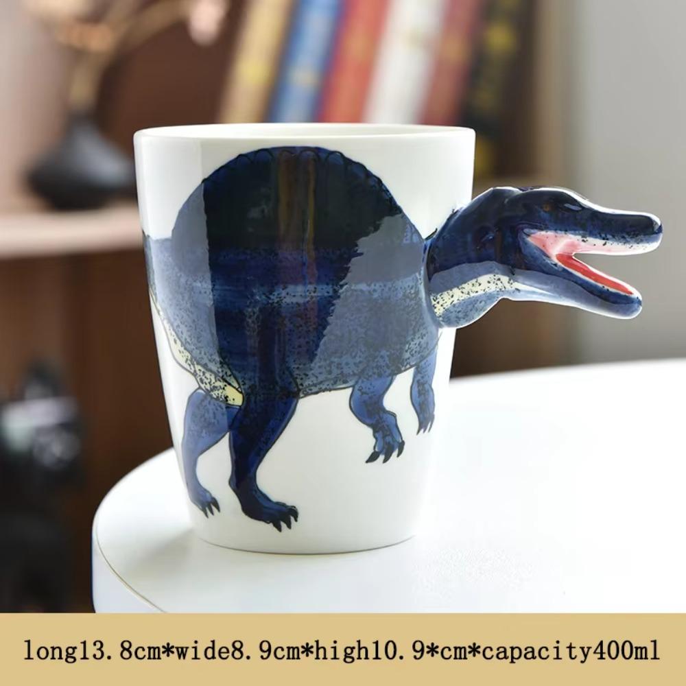 Керамическая 3D кружка с динозавром, ручка в виде длинношеего дракона, новинка, животное, кофейная/водная чашка, подарок на день рождения, Рождество, День святого Валентина