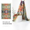 Spring  100% Mulberry Silk Scarf Women's Thin Shawl Silk Oil Painting Retro Plain Crepe Satin Premium Long Scarf