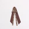 Women's Coffee Brown Plaid Bow Tie Brooch Collar Accessory S320