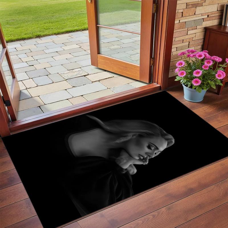 Adele Print Crystal Velvet Plush Rug Anti?Slip Wear?Resistant Floor Carpet For Indoor Household Home Decoration