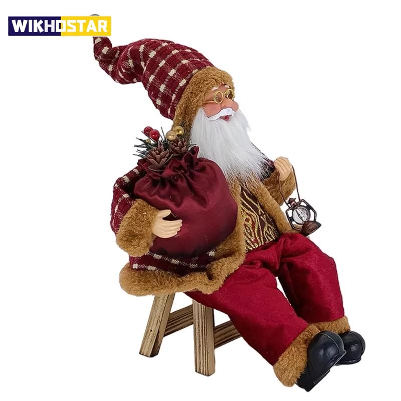 Christmas Character Decoration Hanging Christmas Tree Decoration Christmas Doll Toy 14 Inch Sitting Santa Claus Statue Gift
