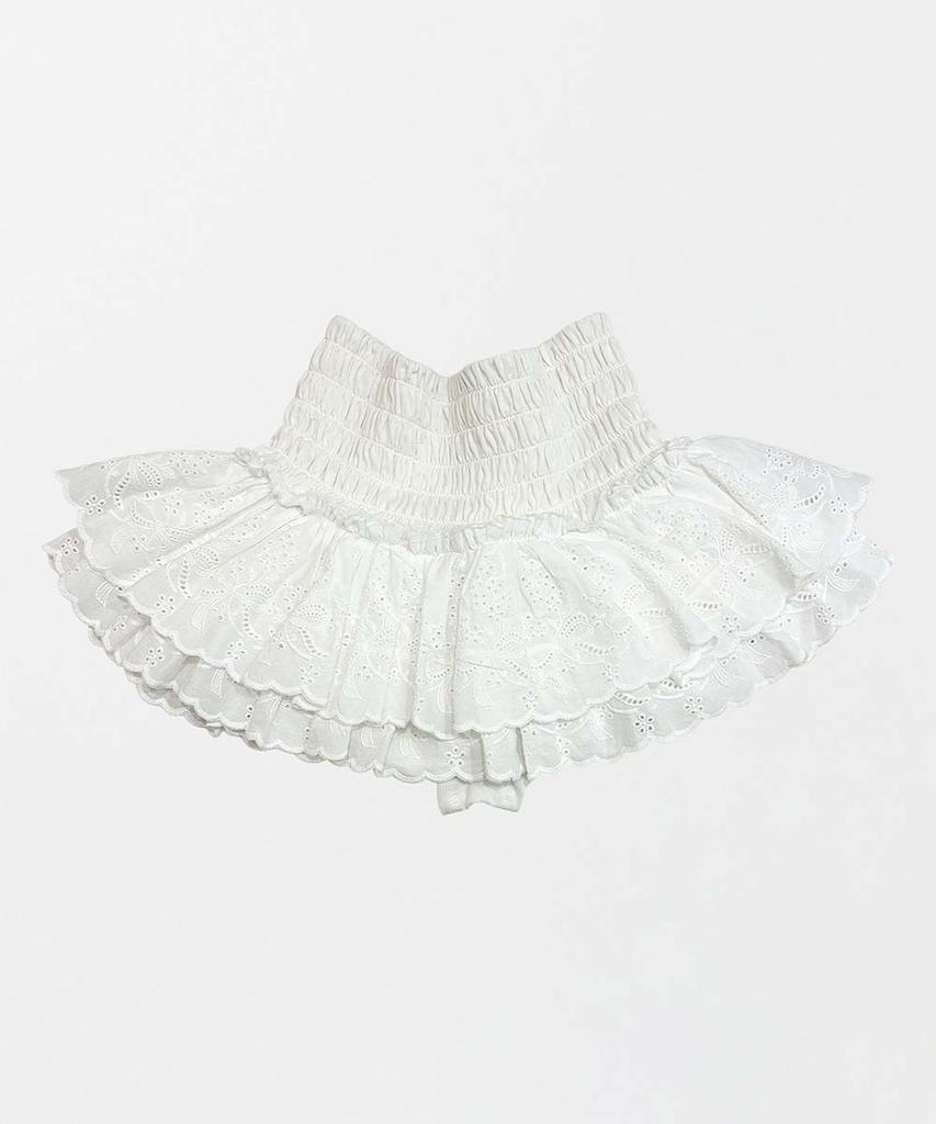 SCULPTOR Eyelet Tutu Mini Skort White
