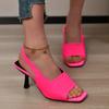 Женские сандалии на высоком каблуке, модные туфли с открытым носком и ремешками на спине, лето 2024, новое дизайнерское вечернее платье, элегантные туфли-лодочки, сандалии на каблуке