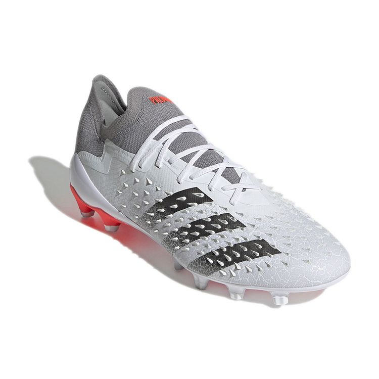 Adidas Predator Round Toe Lace-Up AG (Rubber Short Studs) Non-Slip Durable Soccer Shoes Men Soccer Shoes White Gray GZ2806