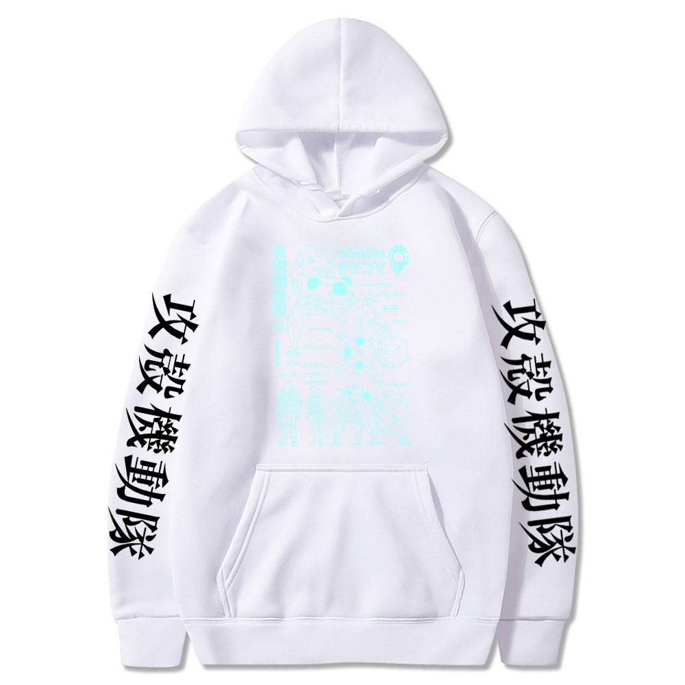 Japan Anime Ghost In The Shell Print Hooded Men Women Hoodies Sweatshirt Harajuku Kusanagi Motoko Casual Oversized Streetwear