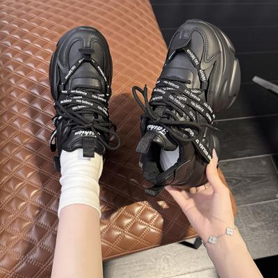 Модные женские кроссовки на массивной подошве, спортивная обувь на высокой платформе, новинка осени 2025 года, женские клиновидные повседневные туфли на толстой подошве