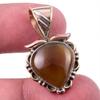 Natural Botswana Agate 925 Solid Sterling Silver Gift TwoTone Pendant 1.25" L5P98