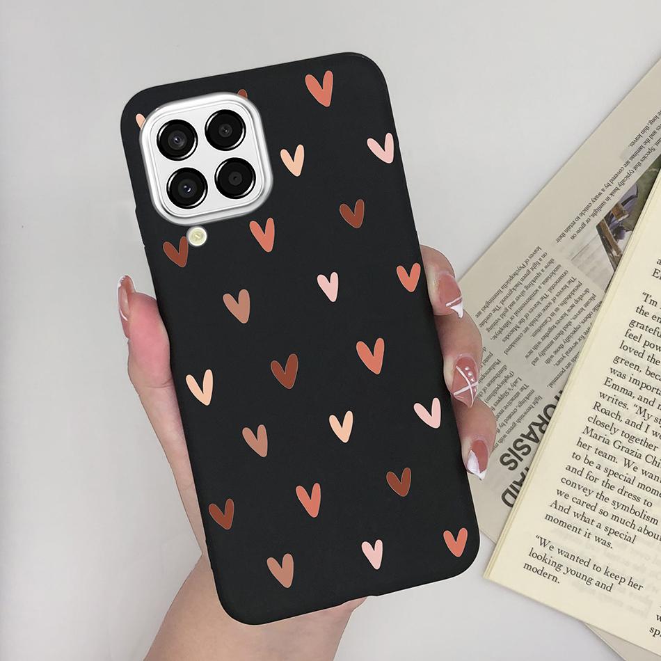 Для Samsung Galaxy M33 5G Чехол Сердце Мультяшный Силиконовый Матовый Ударопрочный Чехол для Телефона Для SamsungM33 GalaxyM33 M 33 Funda Оболочка TPU