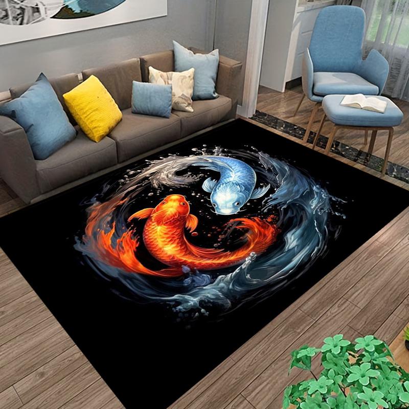 15 Size Tai Chi Bagua Yin Yang Pattern Rug Carpet for Living Room Bathroom Mat Creative Doormat Carpet for Bedroom Home Decor