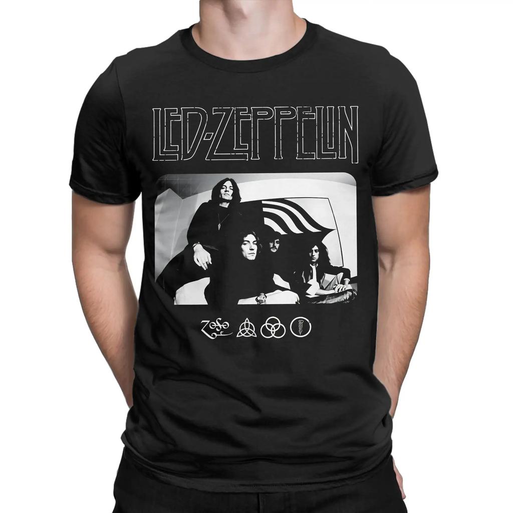 The Mother Ship Led Zeppelin T-Shirt Beach 100% Cotton T-Shirts For Men Casual Tee Shirt Short-Sleeve Streetwear Tops