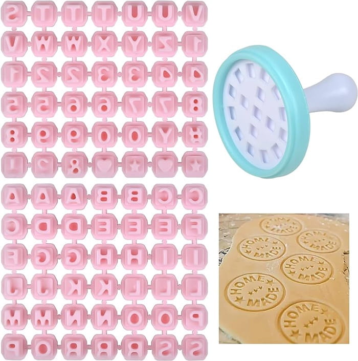 Stempel Do Ciastek Okrągły Alfabet + Cyfry Wykrawacz