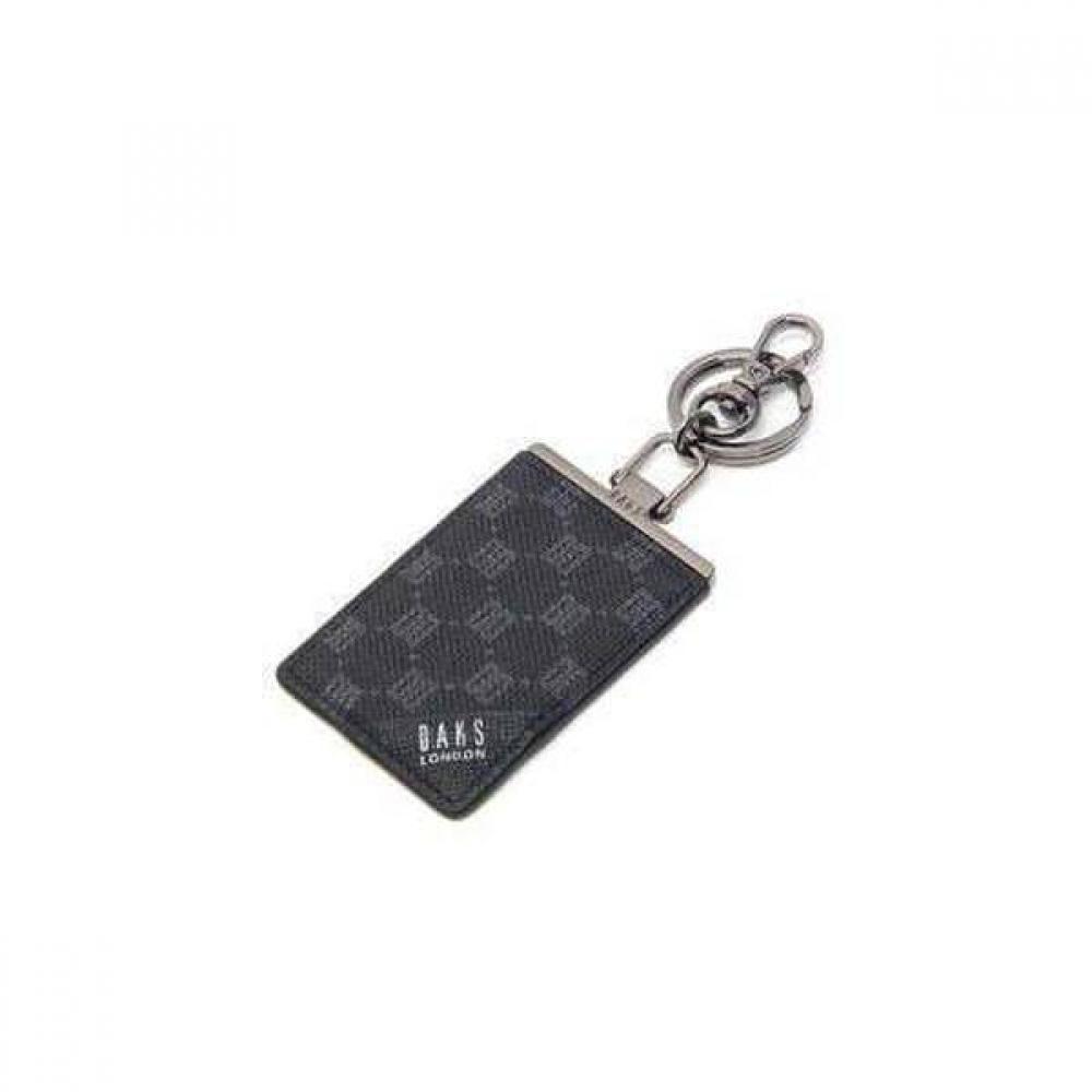 Daks Black Leather Dd Logo Keyring Dbho6e138bk