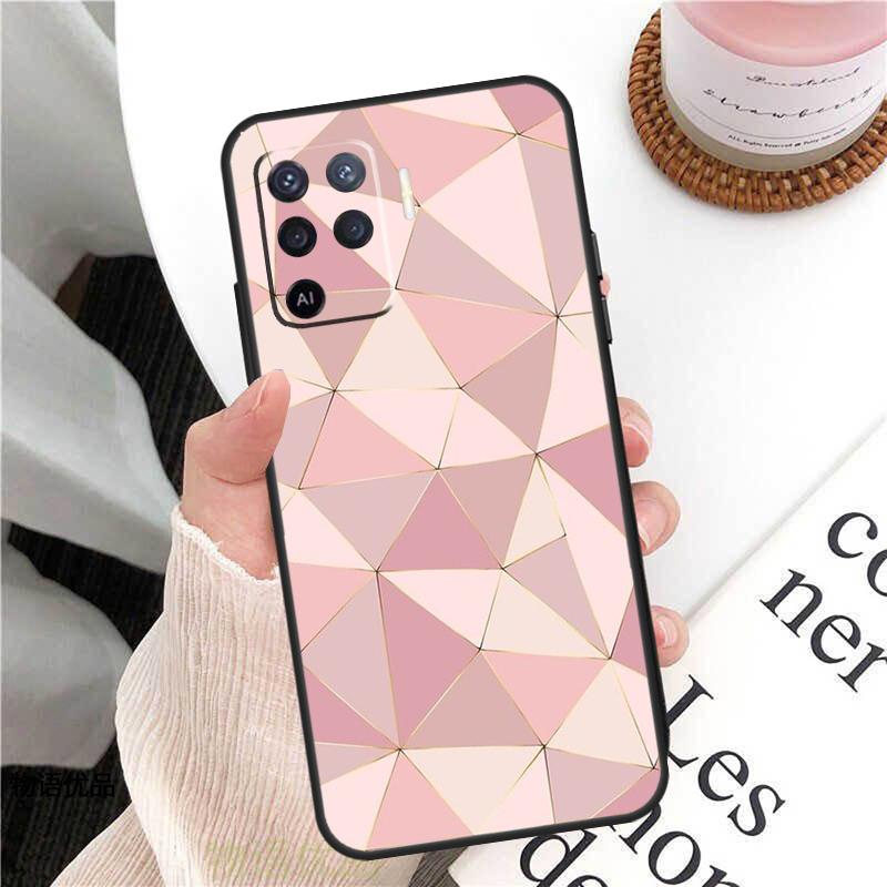 Чехол в стиле Rose Gold для Oppo A18 A74 A57 A17 A77 A38 A58 A78 A98 A54 A94 A80 A60 A40 A96 A76 A16 A15 A5 Pro