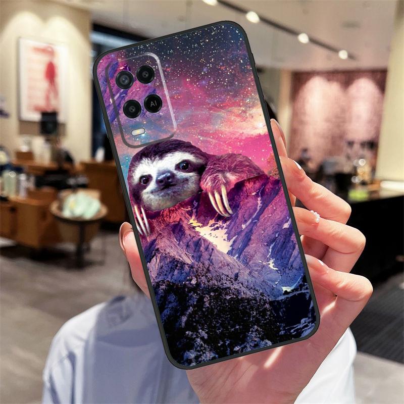 Милый Кавайный Чехол с Лицом Ленивца Для Oppo A17 A77 A80 A40 A60 A98 A78 A18 A38 A58 A16 A76 A96 A74 A94 A54 A57S A15