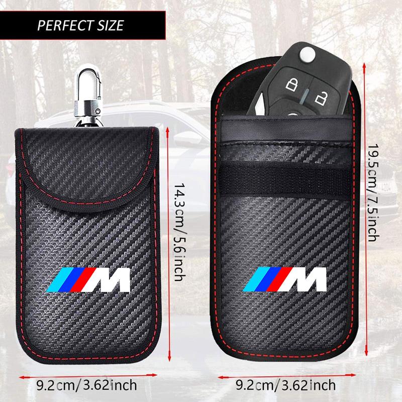 BBIS5 Car Key Case Signal Blocker Bag RFID Shielding Pocket Key Protector Anti-Theft Pouch For BMW E46 E90 E60 F30 F10 E39 E36 E87 E90