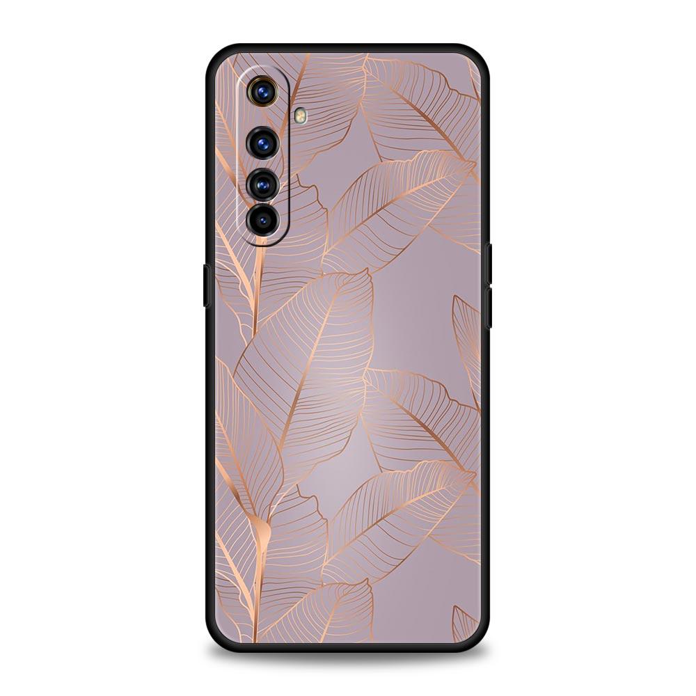 Красивый арт-кейс цвета розового золота для Realme 12 11 10 9 8 5G 7 6 GT5 GT3 GT2 Pro C21 C11 C25 C35 Для Realme GT Neo 2 3 3T 5 Чехол