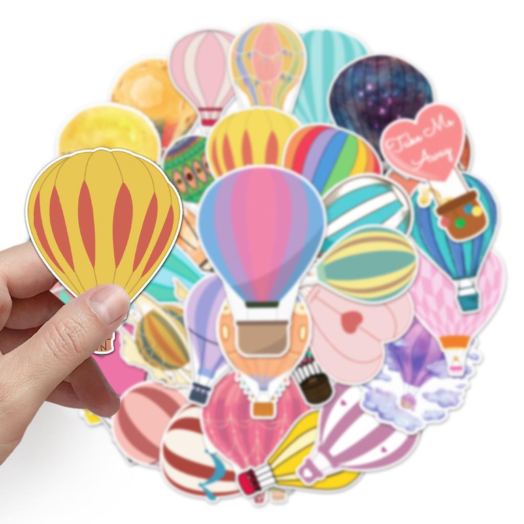 50 Hot Air Balloons Doodle Cartoon Fresh PVC Creative Guka Waterproof DIY Skateboard Water Cup Suitcase Sticker