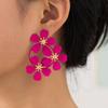 New Exaggerated Red Flower Dangle Earrings Fashion Colorful Alloy Dangle Earrings for Women Jewelry Gifts PD1830