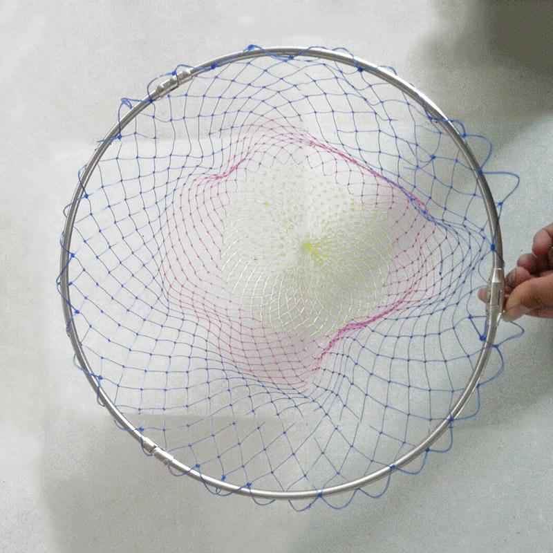 Foldable Colorful Fish Landing Net Easy Operation Protable Fishing Landing Net for Outdoor Dipneting Fishing Tool