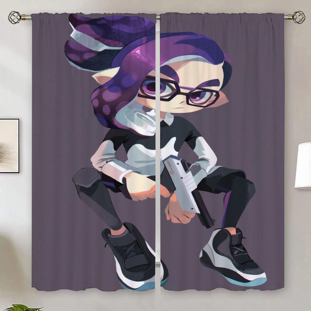 Splatoon Kitchen Curtains for Living Room 2 Elegant Pieces Blackout Curtain 100% Cheap Things With Free Shipping for Home Blinds