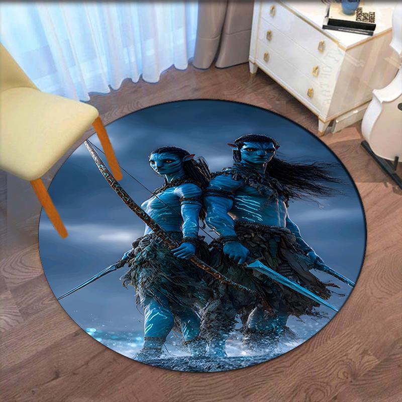 Avatar Printed Round Rug Carpet Chair Rug Area Rug Entryway Doormats,for Office Chair Living Room Bedroom Kitchen Room.