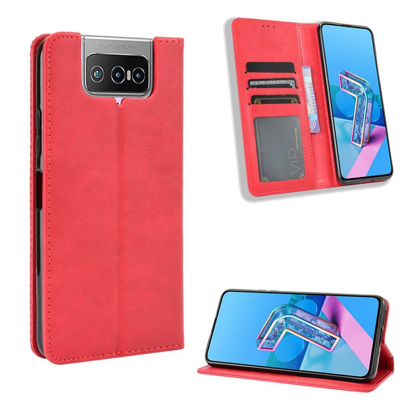 Флип-чехол для Zenfone 7 Pro/Zenfone 7,Zenfone 8 Флип-кожаный чехол [Flip Vintage Leather] Ударопрочный прочный ретро-чехол для телефона