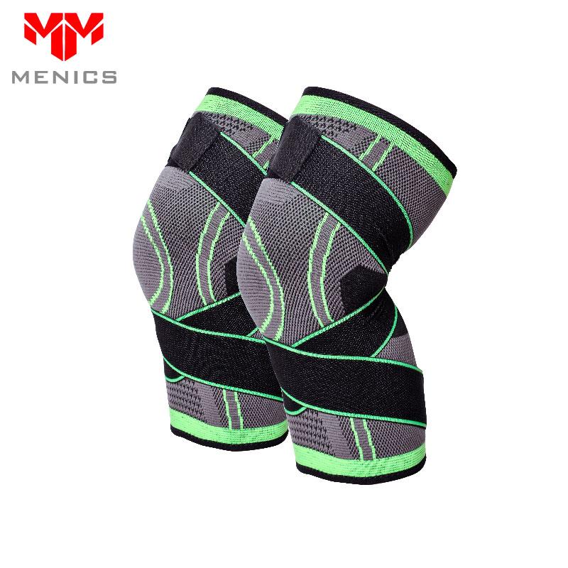 Menics OEM/ODM Arrivals 3D Knitted Elastic Nylon Sports Knee Brace Soft Compression Kneepads for Volleyball Knee Supports Sleeve