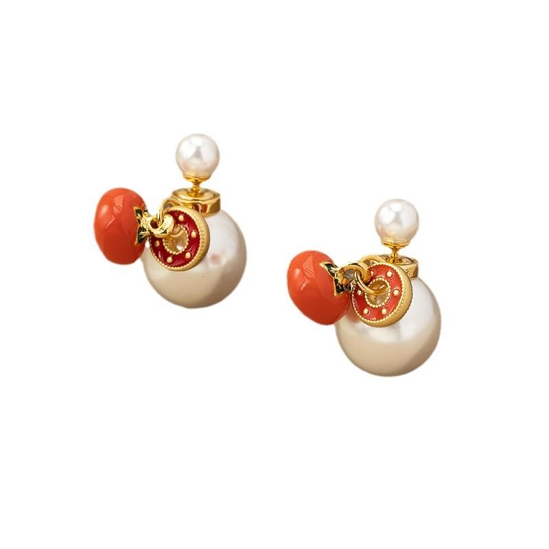 S911 silver needle retro light luxury national style Fulu pearl one two wear Guochao new Chinese simple fashion earrings women