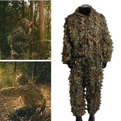 Тактическая камуфляжная одежда с 3D листьями, камуфляжный костюм Ghillie, бионическая камуфляжная охотничья одежда, камуфляжная одежда для наблюдения за птицами на открытом воздухе