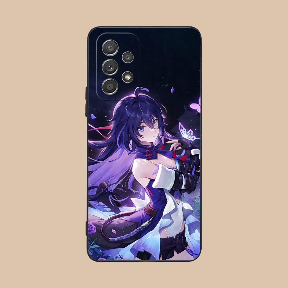 HSR Seele Матовый ТПУ Чехол для Мобильного Телефона для Samsung Galaxy M55 54 42 35 34 33 32 23 22 15 14 13 12 F55 5G Цветной Чехол