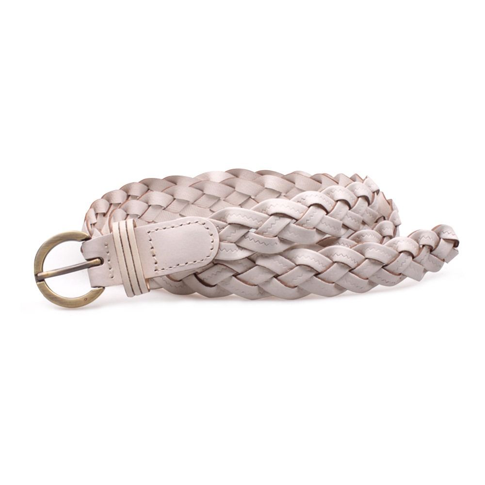 Повседневный плетеный ремень из дикой коровьей кожи с пряжкой-булавкой, пояс для женского платья, кушак, плетеный пояс